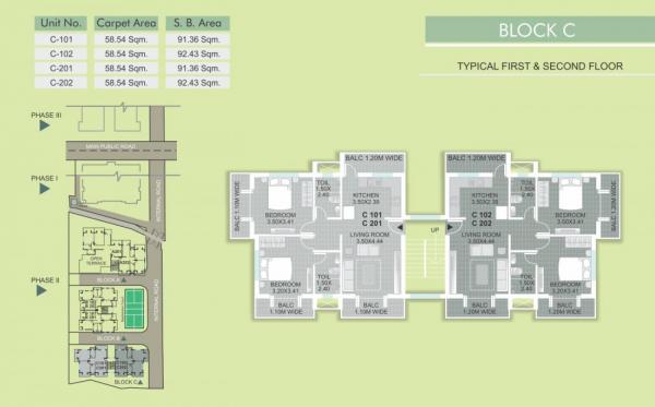 Block C - First & Second floor plan