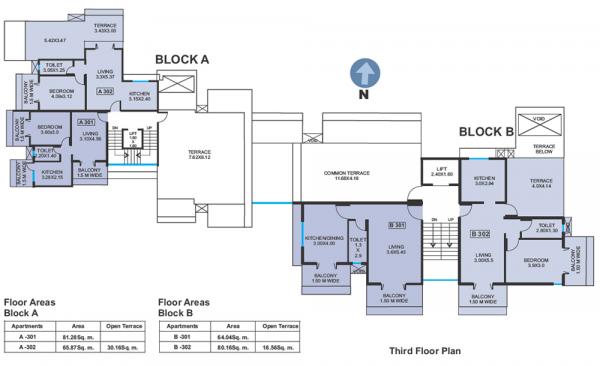 Block A and B - Third Floor Plan 
