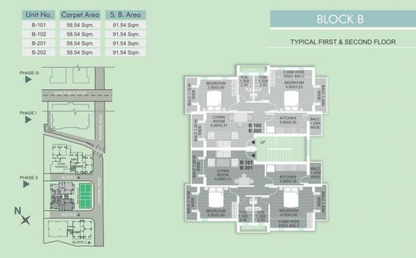 Block B - First & Second floor plan